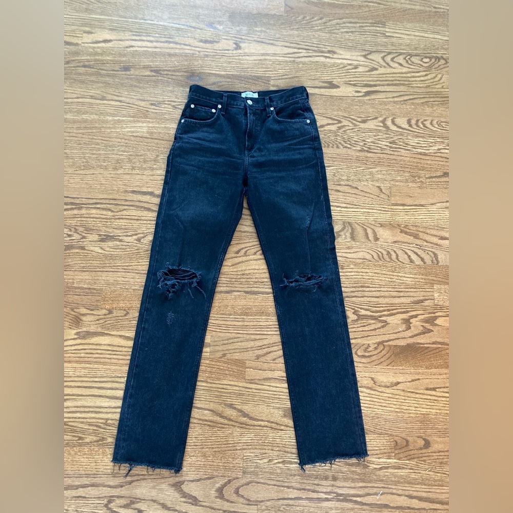 AGOLDE Black Distressed Jean
